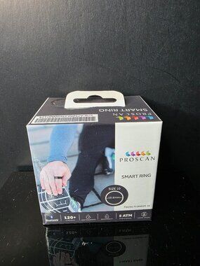 Proscan Smart Ring Titanium Size 10 Fitness Tracker Heart Rate Monitor NEW
